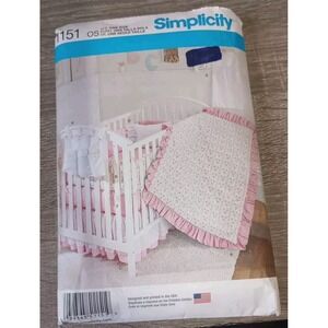 Simplicity 1151 Pattern - Crib Quilt & Diaper Stacker Sewing Nursery Accessories